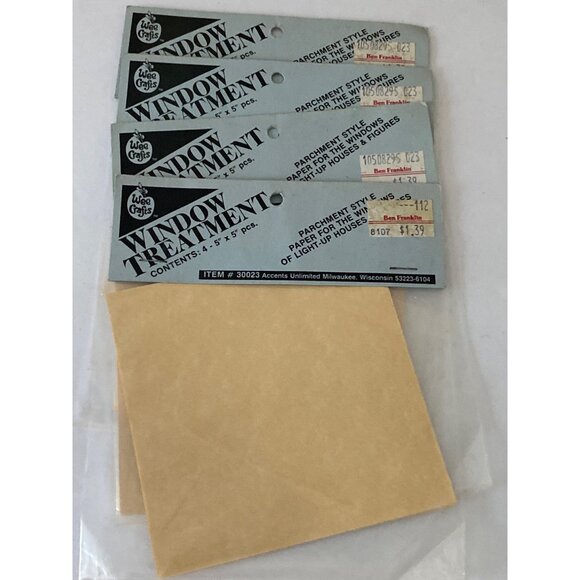 VTG Wee Crafts Window Treatment Parchment Light Up House Figures 4 pkgs - Picture 5 of 5